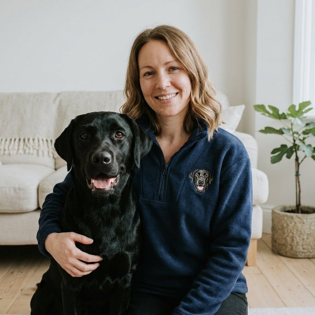 Custom Pet Embroidered Fleece Quarter Zip Jacket - Lucy and Lola Shop