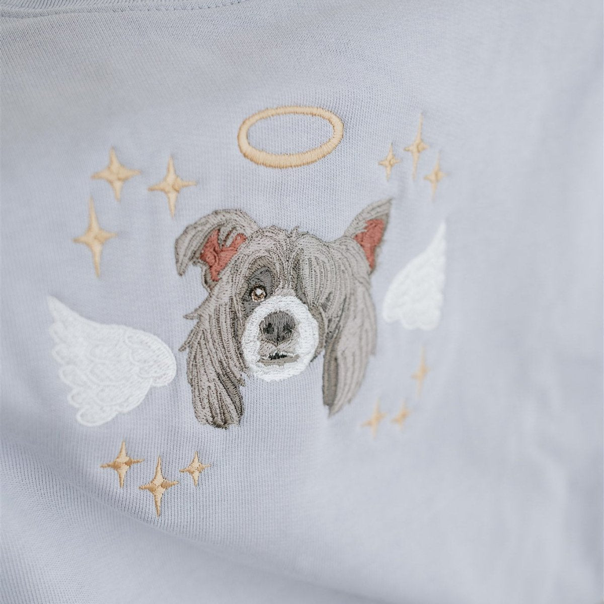 Custom Pet Memorial Sweatshirt with Embroidered Portrait - Lucy and Lola Shop