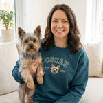 Custom Pet Portrait Embroidered College Sweatshirt - Lucy and Lola Shop