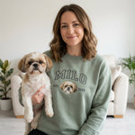 Custom Pet Portrait Embroidered College Sweatshirt - Lucy and Lola Shop