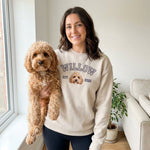 Custom Pet Portrait Embroidered College Sweatshirt - Lucy and Lola Shop