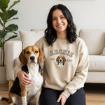 Custom Pet Portrait Embroidered College Sweatshirt - Lucy and Lola Shop