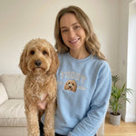 Custom Pet Portrait Embroidered College Sweatshirt - Lucy and Lola Shop