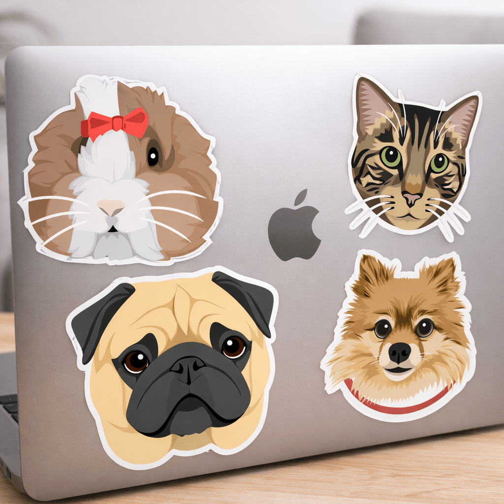 Custom Pet Portrait Vinyl Stickers - Lucy and Lola Shop