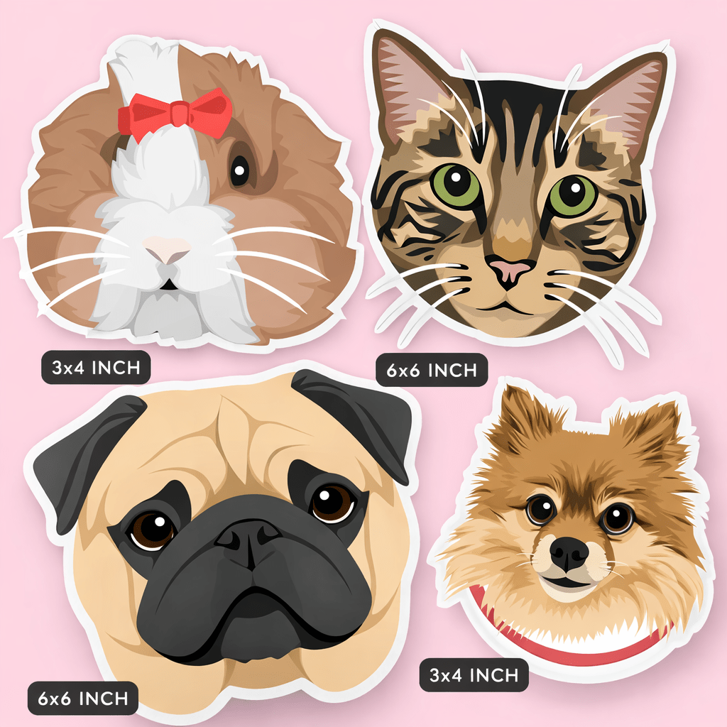 Custom Pet Portrait Vinyl Stickers - Lucy and Lola Shop