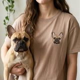 Custom Pet T-Shirt with Embroidered Portrait - Lucy and Lola Shop