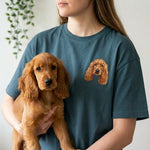 Custom Pet T-Shirt with Embroidered Portrait - Lucy and Lola Shop