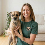 Custom Pet T-Shirt with Embroidered Portrait - Lucy and Lola Shop