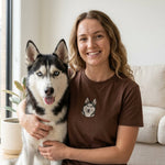 Custom Pet T-Shirt with Embroidered Portrait - Lucy and Lola Shop