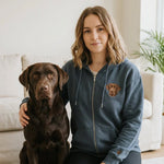 Custom Pet Zip up Hoodie with Embroidered Portrait - Lucy and Lola Shop