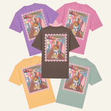 Custom Postcard Style Pet Portrait Printed Coast T-shirt - Lucy and Lola Shop