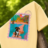 Custom Postcard Style Pet Portrait Printed Peak District T-shirt - Lucy and Lola Shop