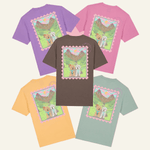 Custom Postcard Style Pet Portrait Printed Scottish Highlands T-shirt - Lucy and Lola Shop