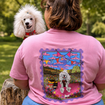 Custom Postcard Style Pet Portrait Printed Sunny Picnic T-shirt - Lucy and Lola Shop