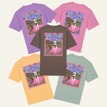 Custom Postcard Style Pet Portrait Printed Sunny Picnic T-shirt - Lucy and Lola Shop