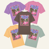 Custom Postcard Style Pet Portrait Printed Sunny Picnic T-shirt - Lucy and Lola Shop