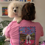 Custom Postcard Style Pet Portrait Printed Sunny Picnic T-shirt - Lucy and Lola Shop