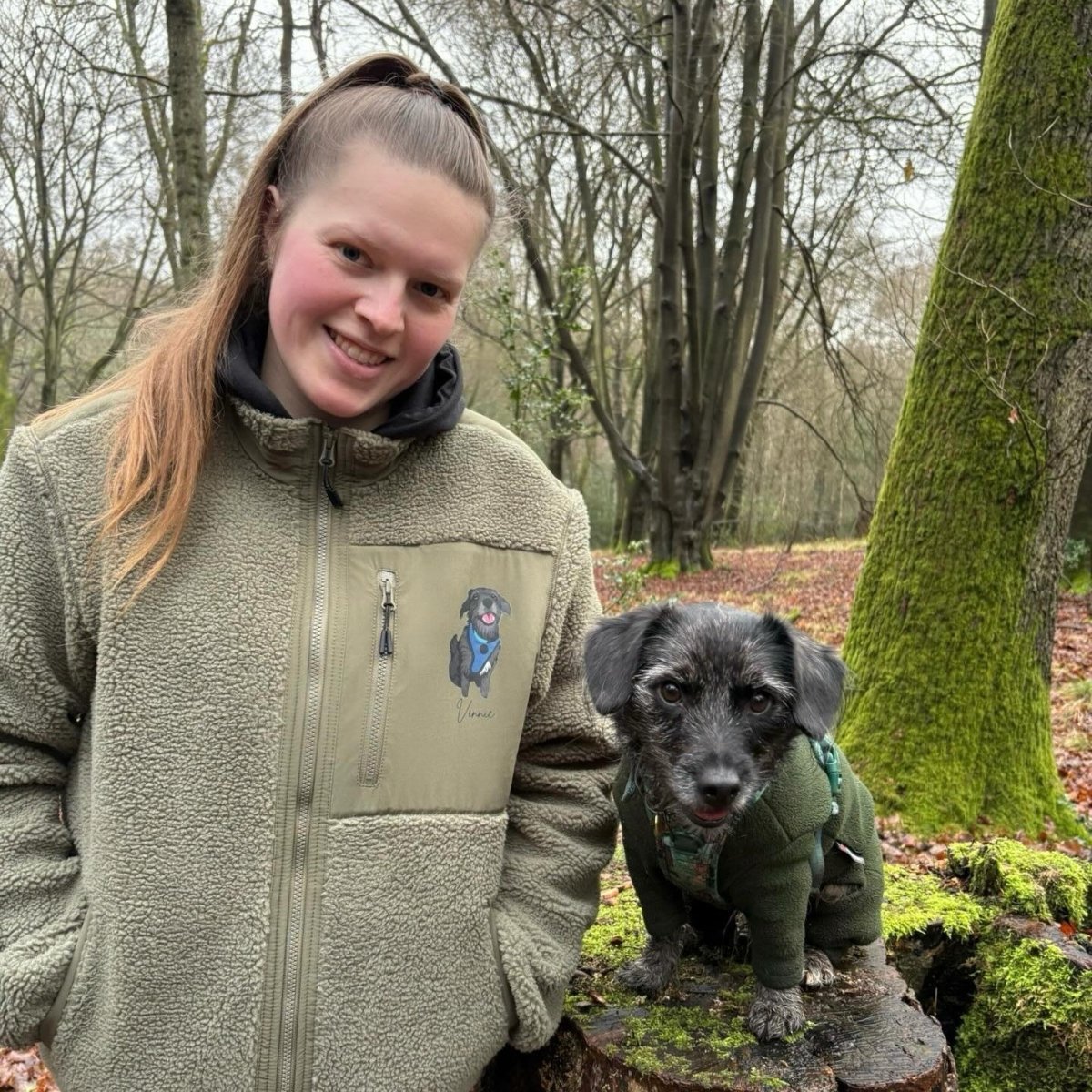 Custom Printed Pet Portrait Recycled Sherpa Jacket - Lucy and Lola Shop