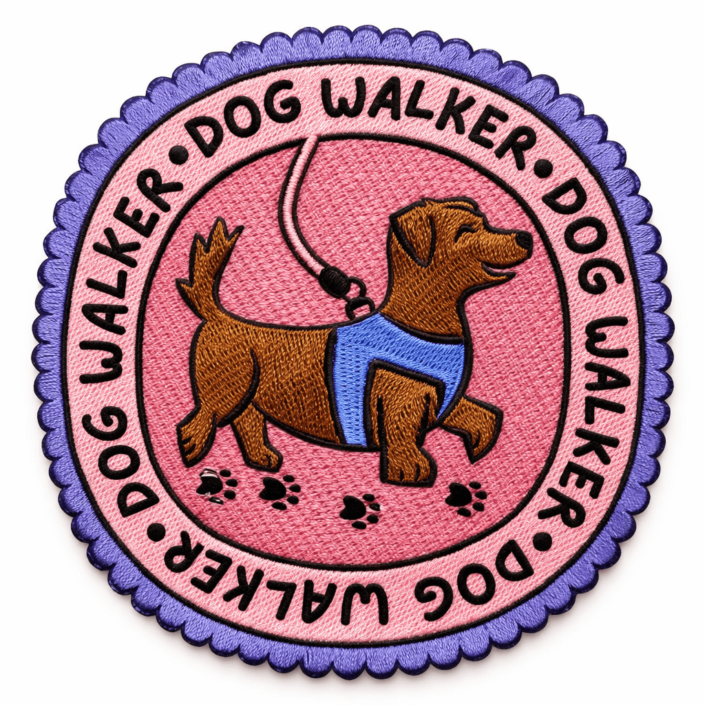 Dog Walker Embroidered Iron On/Sew on Patch - Lucy and Lola Shop