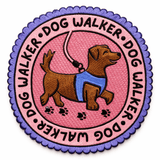 Dog Walker Embroidered Iron On/Sew on Patch - Lucy and Lola Shop
