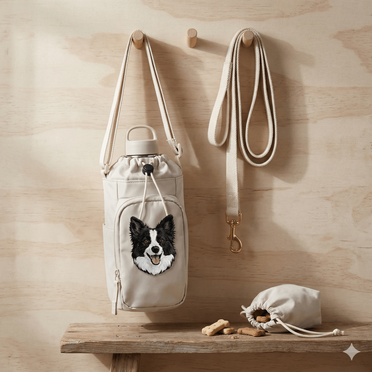 Embroidered Custom Dog Walking Bottle Bag Bag - Lucy and Lola Shop