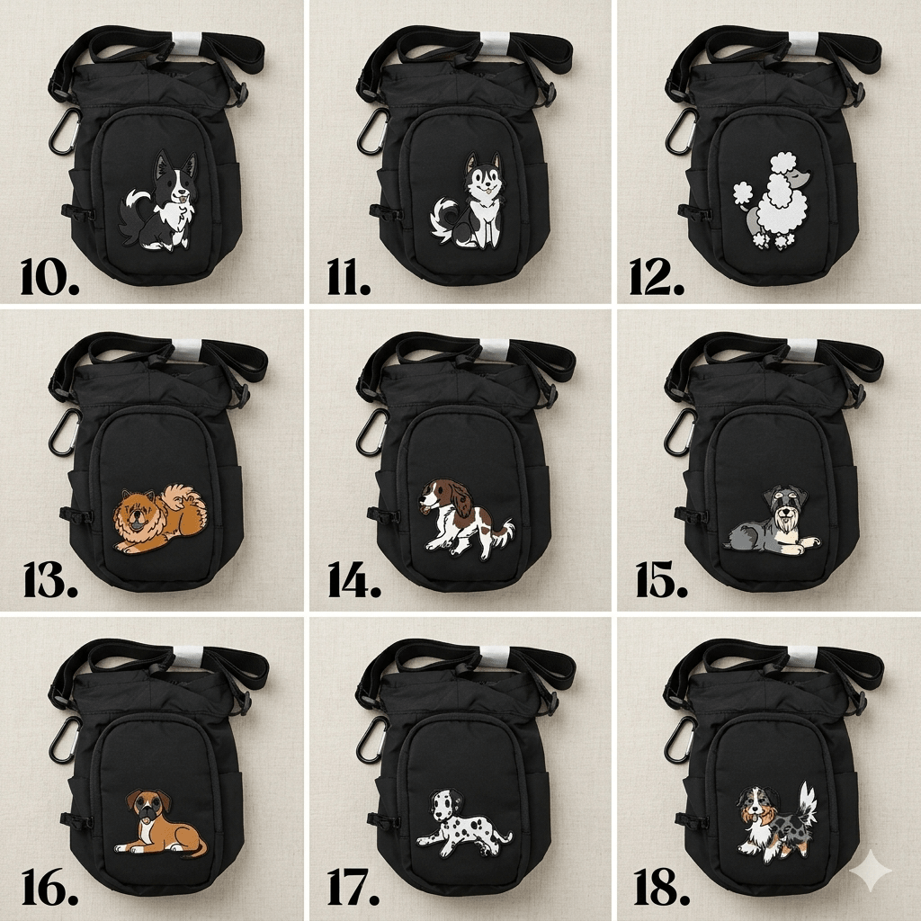 Embroidered Dog Breed Patch Dog Walking Bag - Lucy and Lola Shop