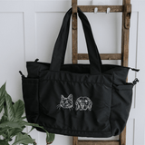 Embroidered Outline Pet Portrait Recycled Oversized Tote Bag - Lucy and Lola Shop