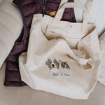 Embroidered Pet Portait Organic Canvas Shopper Bag - Lucy and Lola Shop