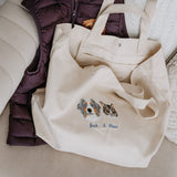 Embroidered Pet Portait Organic Canvas Shopper Bag - Lucy and Lola Shop