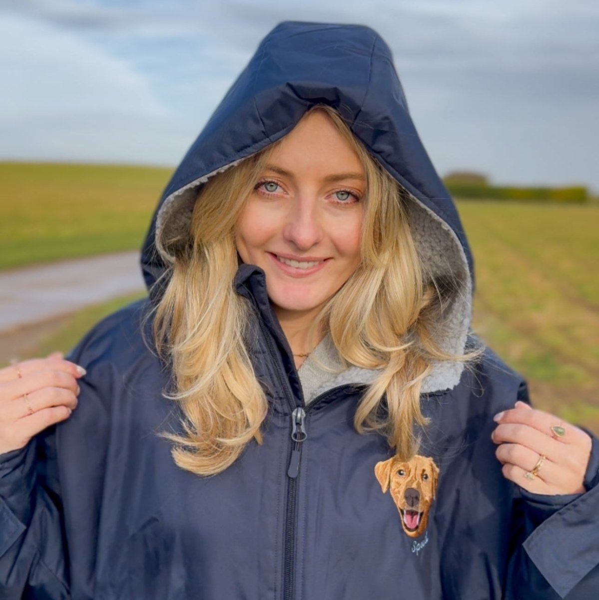 Embroidered Pet Portrait All - Weather Dry Robe - Lucy and Lola Shop