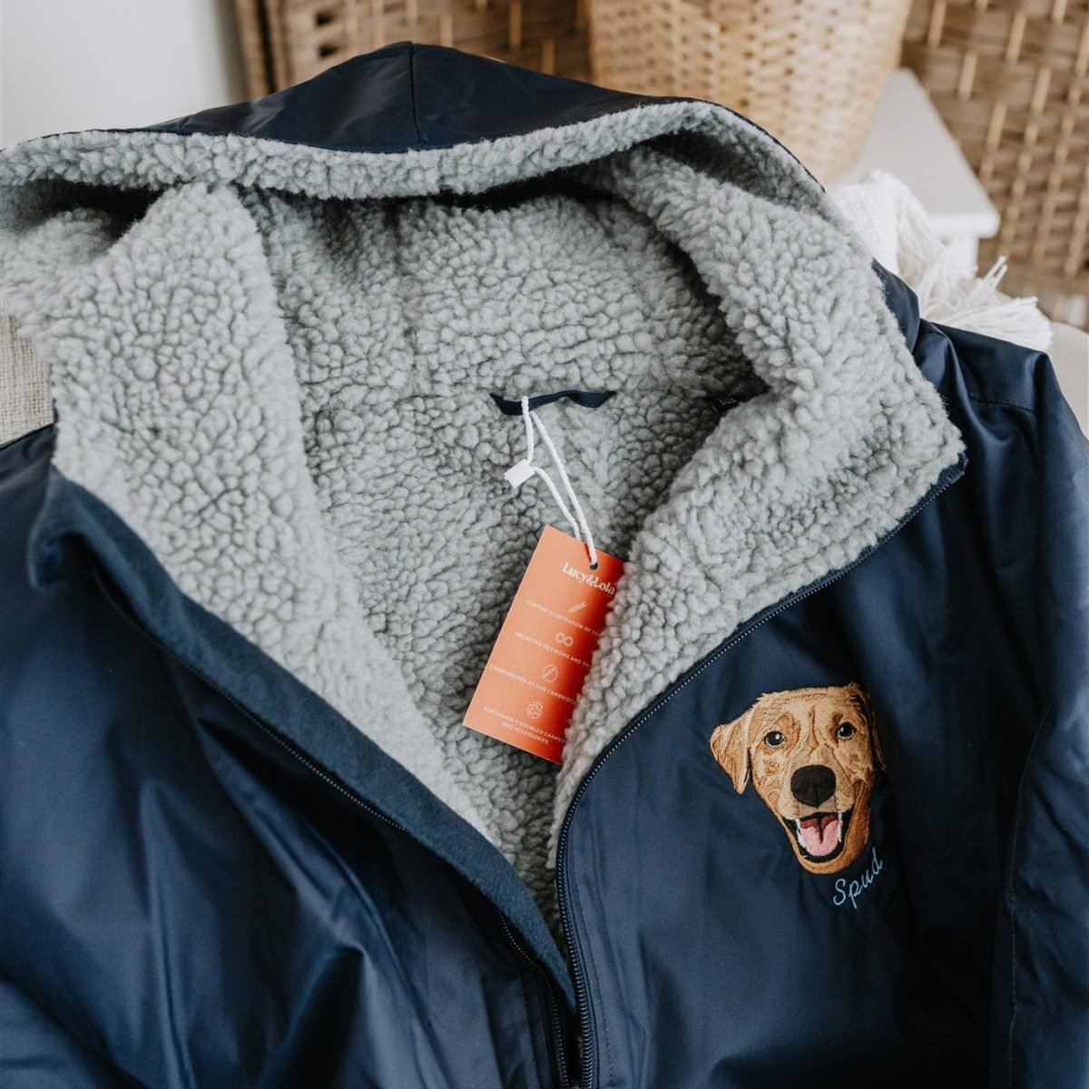 Embroidered Pet Portrait All - Weather Dry Robe - Lucy and Lola Shop