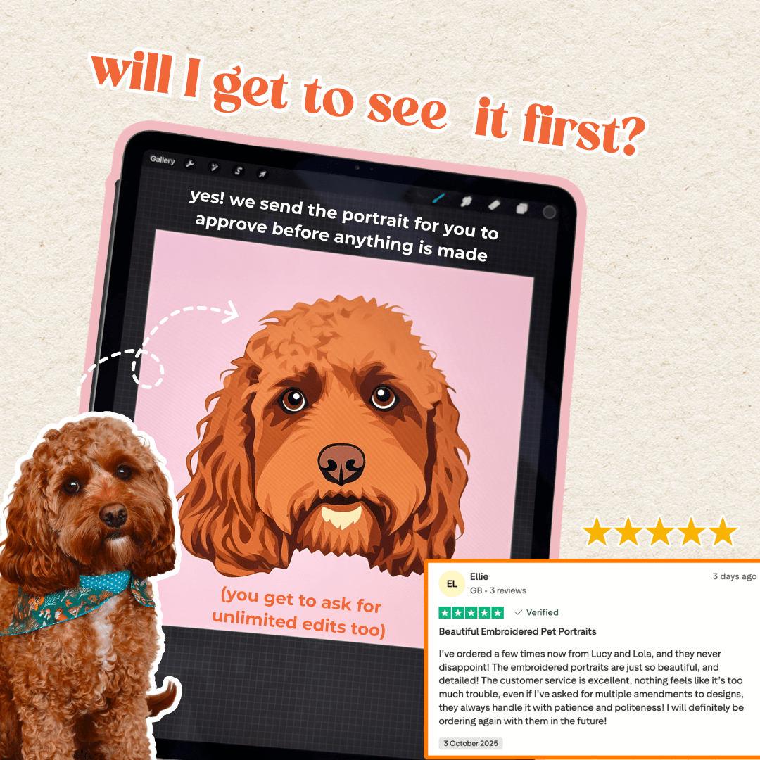 Embroidered Pet Portrait All - Weather Dry Robe - Lucy and Lola Shop