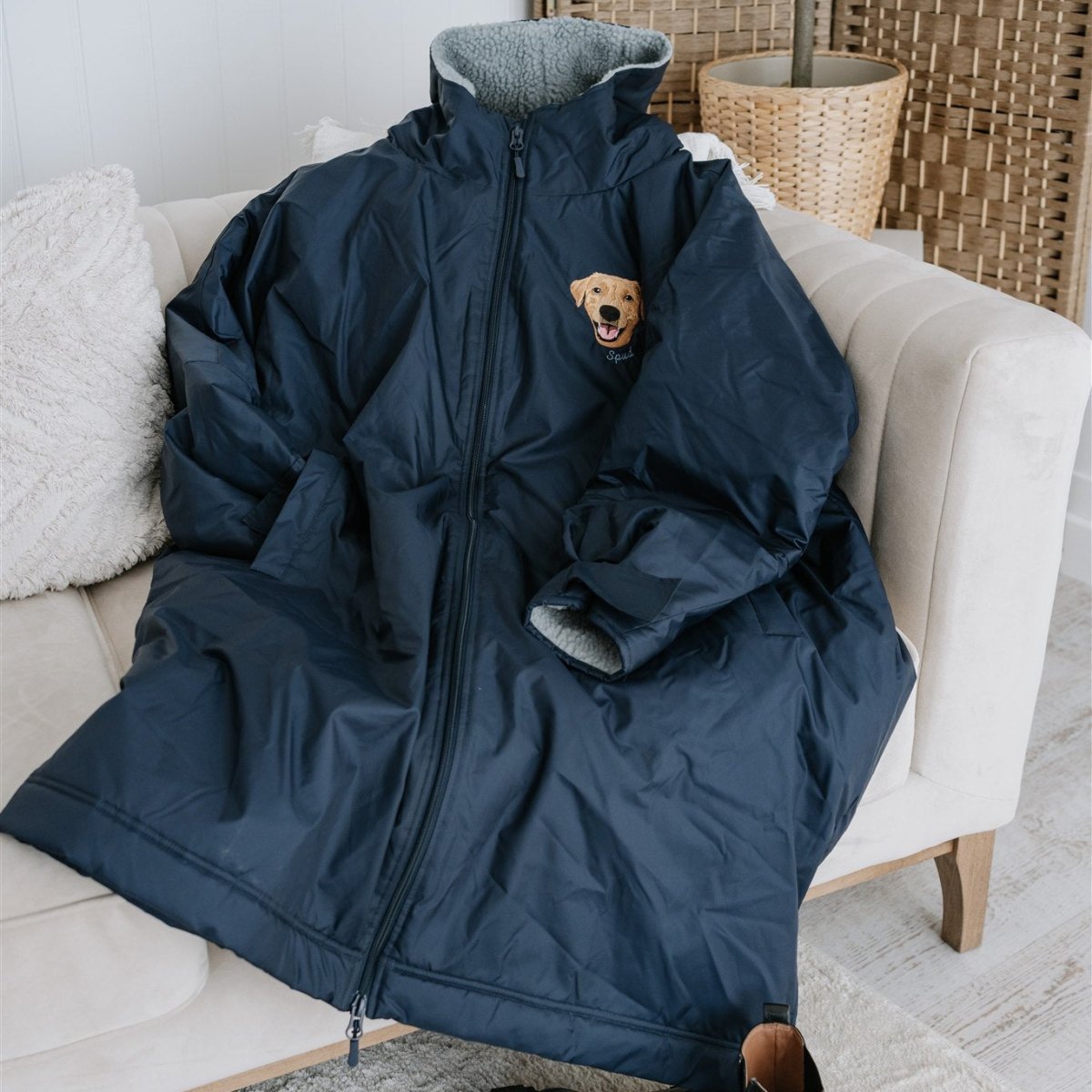 Embroidered Pet Portrait All - Weather Dry Robe - Lucy and Lola Shop