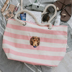 Embroidered Pet Portrait Beach Bag - Lucy and Lola Shop