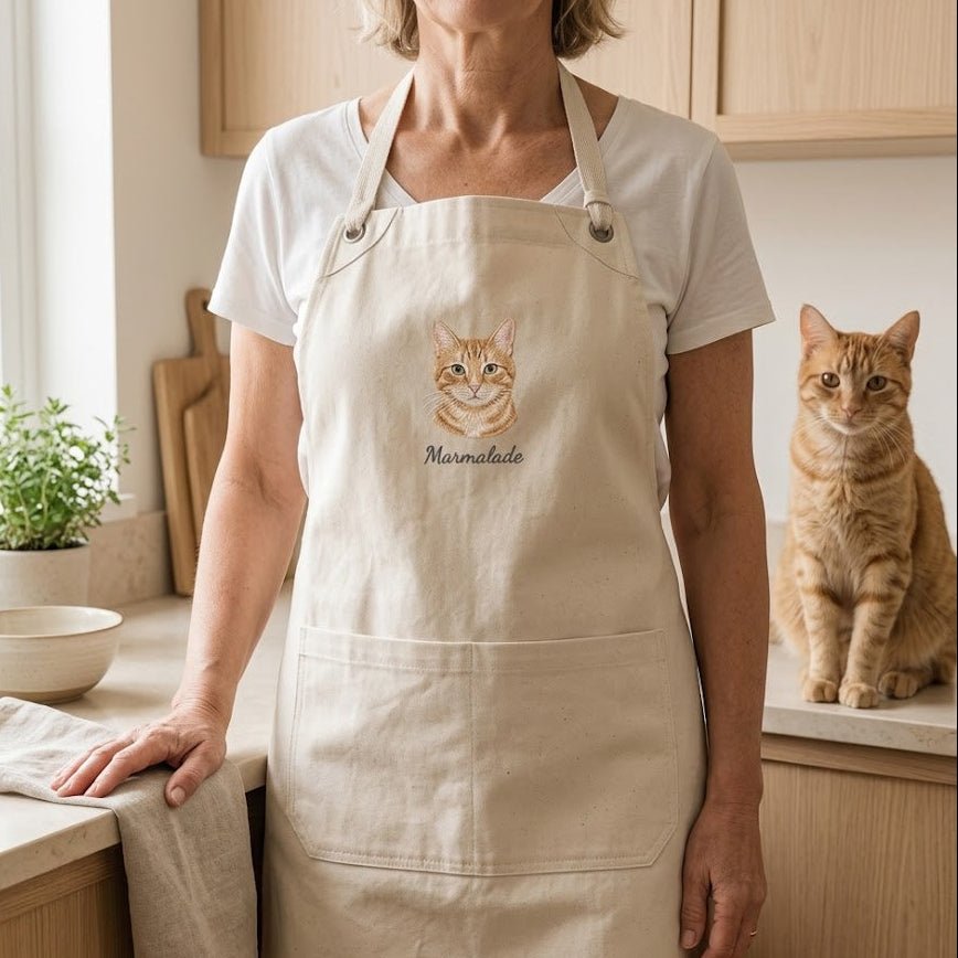 Embroidered Pet Portrait Canvas Apron - Lucy and Lola Shop