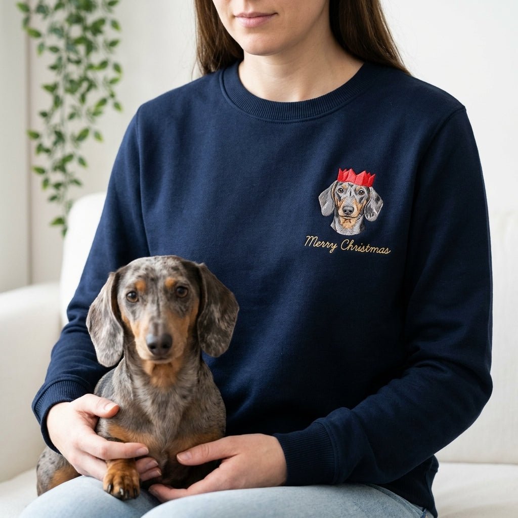 Embroidered Pet Portrait Christmas Jumper - Lucy and Lola Shop