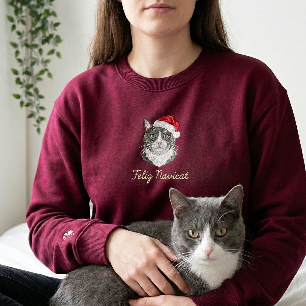Embroidered Pet Portrait Christmas Jumper - Lucy and Lola Shop