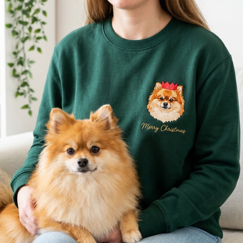 Embroidered Pet Portrait Christmas Jumper - Lucy and Lola Shop