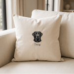 Embroidered Pet Portrait Cotton Linen Cushion - Lucy and Lola Shop