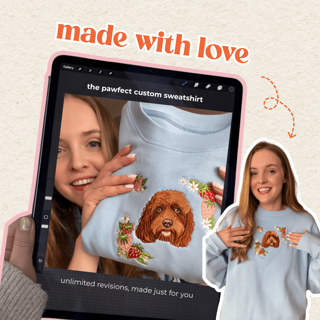 Embroidered Pet Portrait Dog Walking Bottle Bag - Lucy and Lola Shop