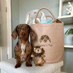 Embroidered Pet Portrait Felt Toy Basket - Lucy and Lola Shop