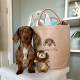 Embroidered Pet Portrait Felt Toy Basket - Lucy and Lola Shop