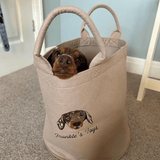 Embroidered Pet Portrait Felt Toy Basket - Lucy and Lola Shop