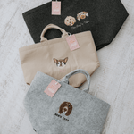 Embroidered Pet Portrait Felt Toy Basket - Lucy and Lola Shop