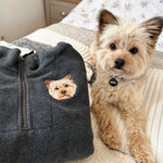 Embroidered Pet Portrait Fleece Quarter Zip - Lucy and Lola Shop