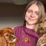 Embroidered Pet Portrait Hearts Organic Sweatshirt - Lucy and Lola Shop