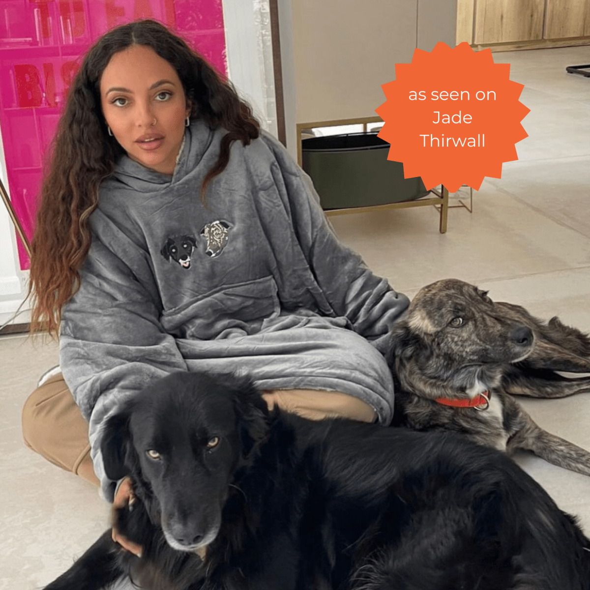 Embroidered Pet Portrait Hooded Blanket - Lucy and Lola Shop