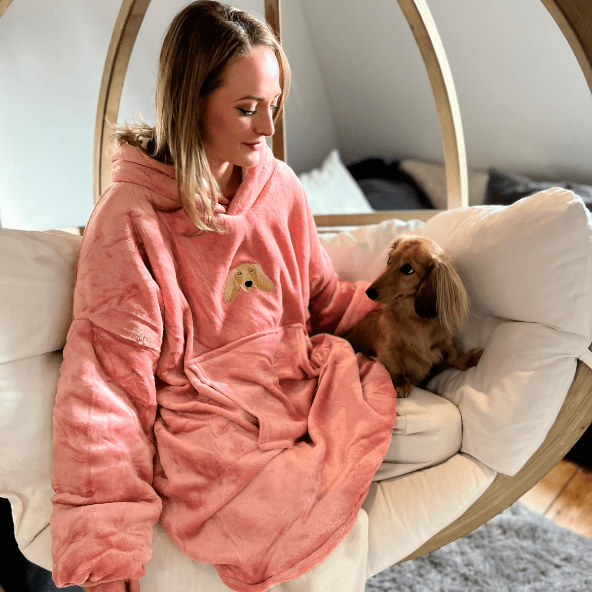 Embroidered Pet Portrait Hooded Blanket - Lucy and Lola Shop