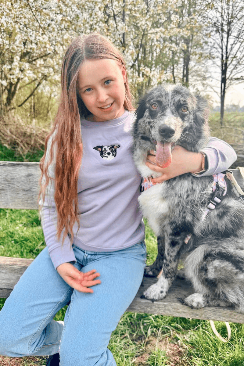 Embroidered Pet Portrait Kid's Organic Sweatshirt - Lucy and Lola Shop