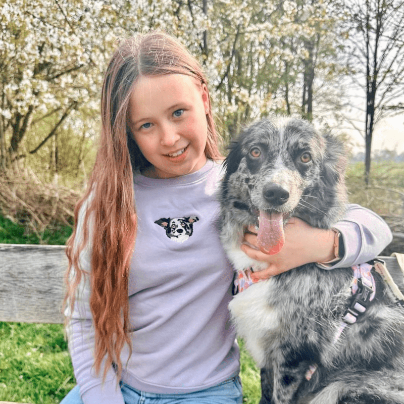 Embroidered Pet Portrait Kid's Organic Sweatshirt - Lucy and Lola Shop
